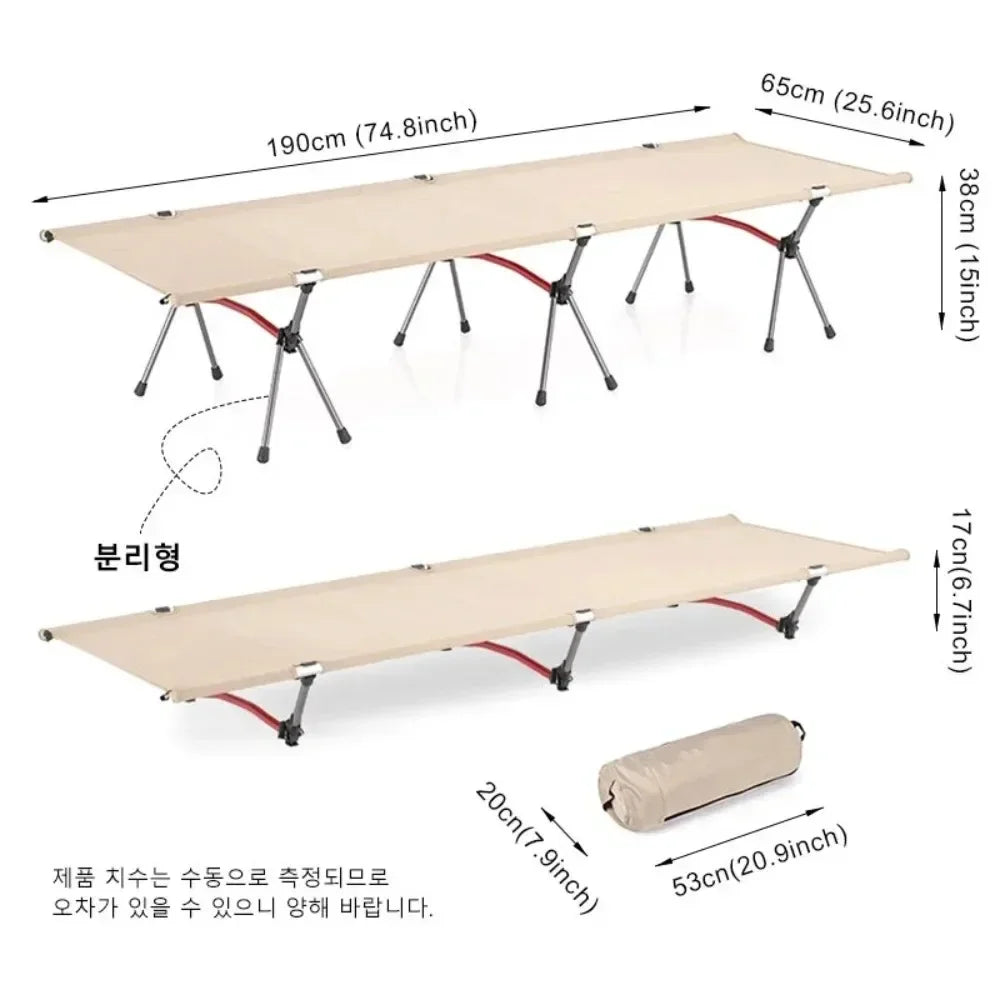 Camping Cot Outdoor Exquisite Camping Folding Bed Lightweight and Portable Car Picnic High and Low Dual-use Durable Marching Bed