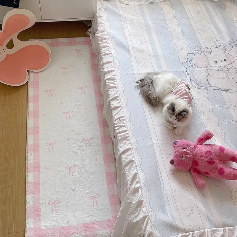 Bedroom Carpet Bedside Floor Mat Cute Soft Plush Room Decor Long Rug Comfortable Shaggy Korean Carpets Home Decoration 침실 카펫