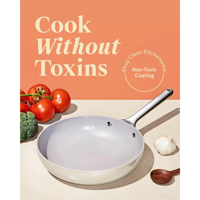 Caraway Nonstick Ceramic Frying Pan (2.7 qt, 10.5") - Non Toxic, PTFE & PFOA Free