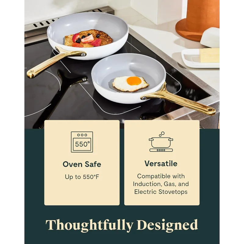 Caraway Nonstick Ceramic Frying Pan (2.7 qt, 10.5") - Non Toxic, PTFE & PFOA Free