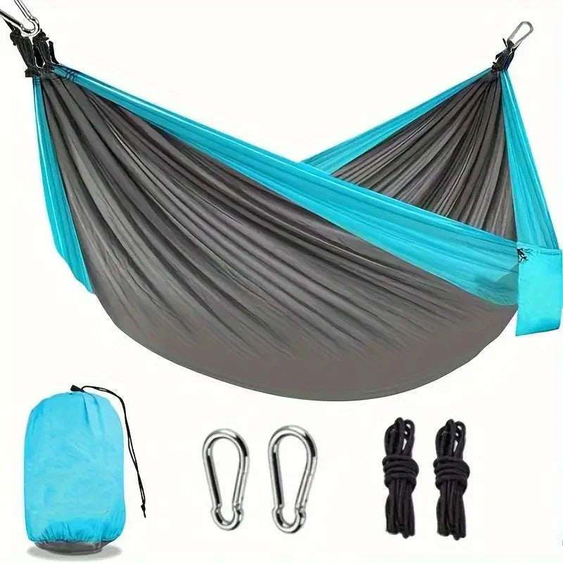 Outdoor Camping Hammock Portable Hammock with Tree Straps Lightweight Nylon Parachute Hammock for Travel Hiking Beach