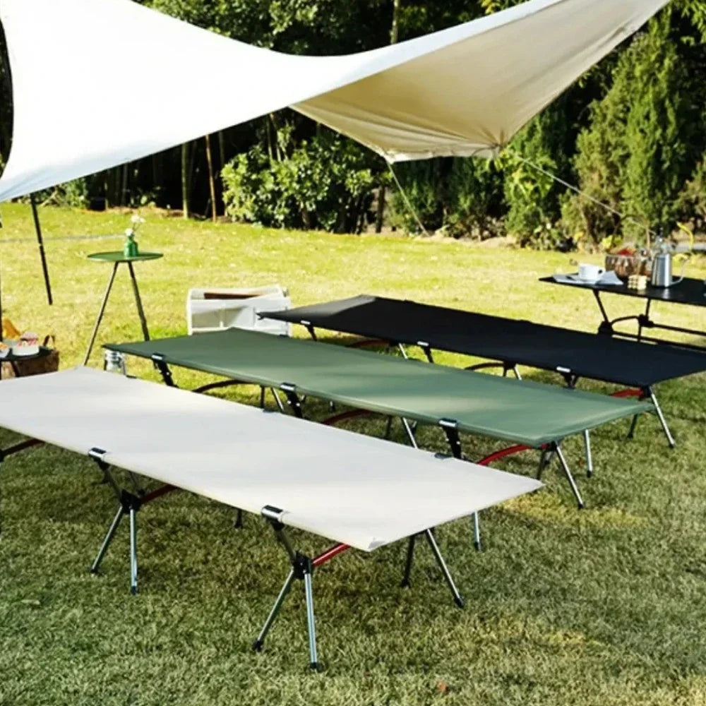 Camping Cot Outdoor Exquisite Camping Folding Bed Lightweight and Portable Car Picnic High and Low Dual-use Durable Marching Bed