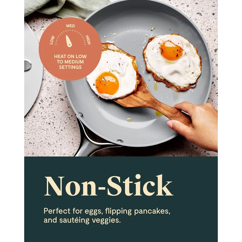 Caraway Nonstick Ceramic Frying Pan (2.7 qt, 10.5") - Non Toxic, PTFE & PFOA Free