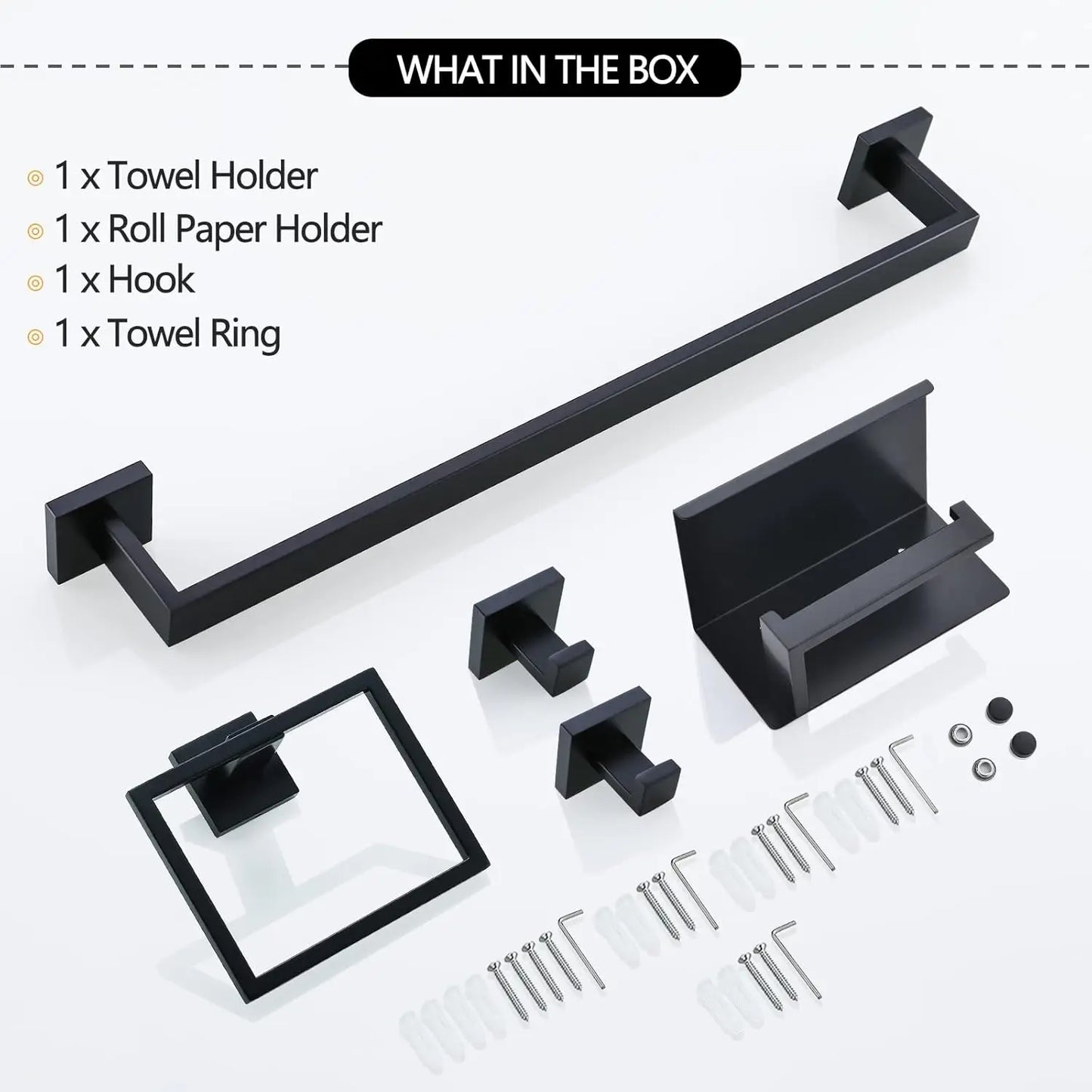 Bathroom Set Stainless Steel Towel Ring Holder Toilet Paper Holder Towel Bar Rail Rack Hanger Hook Bathroom Hardware Set