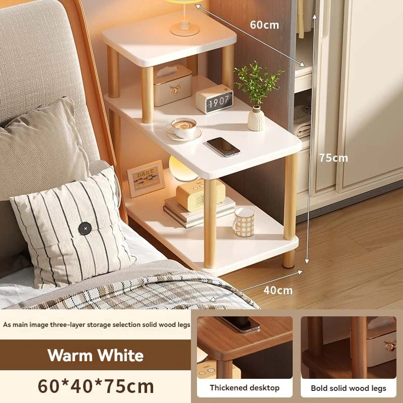 Simple bedroom bedside cabinet, rental room, several households, sofa side shelf, narrow small wooden bedside cabinet