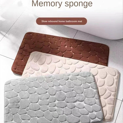 Non-Slip Cobblestone Embossed Bathroom Mat