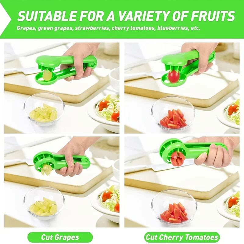 1pc/2pcs Grape Cutter, Green Multi-functional Fruit And Vegetable Cutter