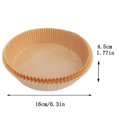 20pcs/Set Air Fryer Disposable Paper Parchment Wood Pulp Steamer