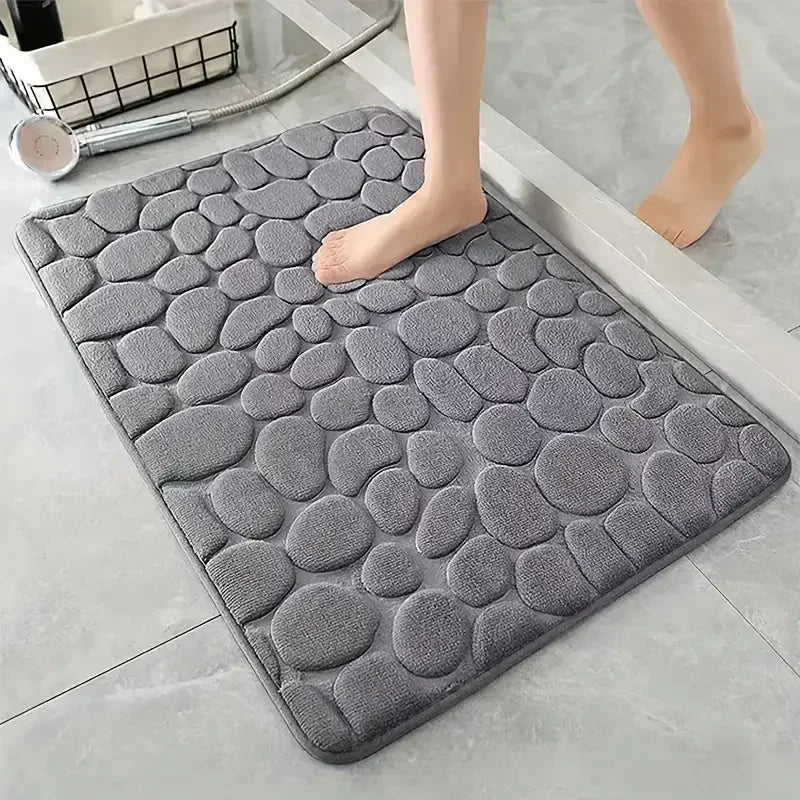 Non-Slip Cobblestone Embossed Bathroom Mat