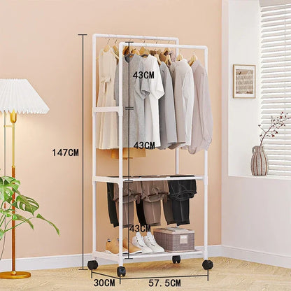 Double Pole Clothes Hanger Floor Standing