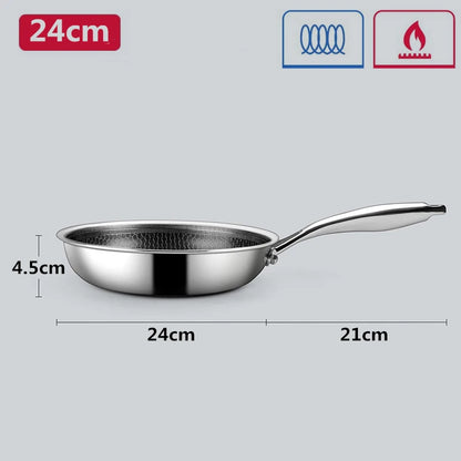 20 24 28cm Nonstick Frying Pan Stainless Steel Cooking Skillet PFOA Free Hybrid Frying Pan