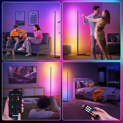 Living Room Corner Floor Lamp 140cm Bluetooth Smart RGB Mood Light for Bedroom Nordic Home Decor Table Lamp Stand lighting