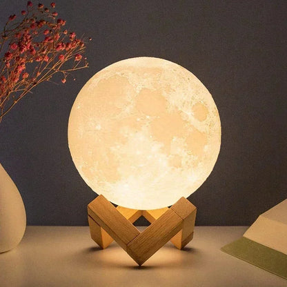 8CM LED Night Light 3D Print Moon Lamp Bedroom Decor MoonLight