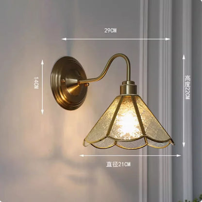 Bedroom headboard Tiffany living room background wall light light luxury Nordic American retro corridor corridor all copper wall
