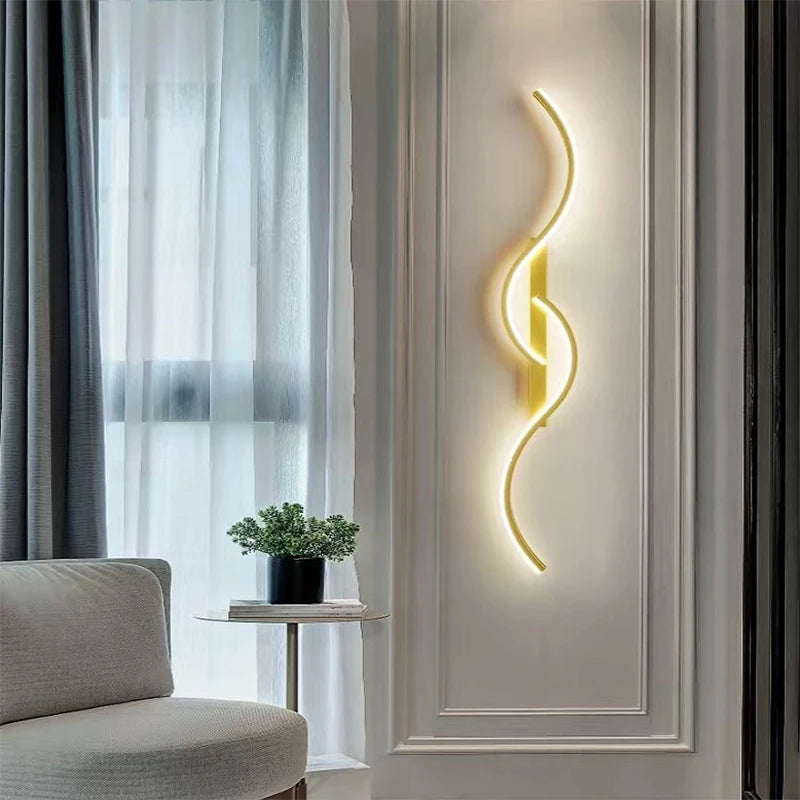 Modern LED Wall Lamp Minimalist Led Light Bedroom Bedside Long Strip Wall Sconces Living Room