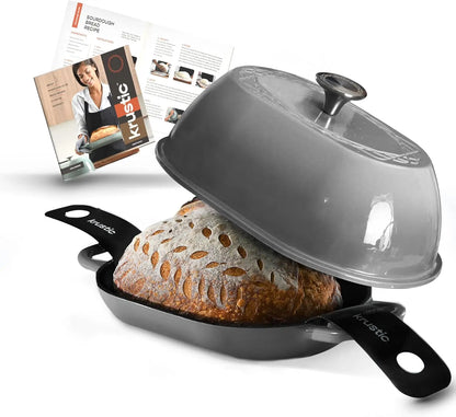 Enameled Cast Iron Dutch Oven for Professional Sourdough Bread Baking