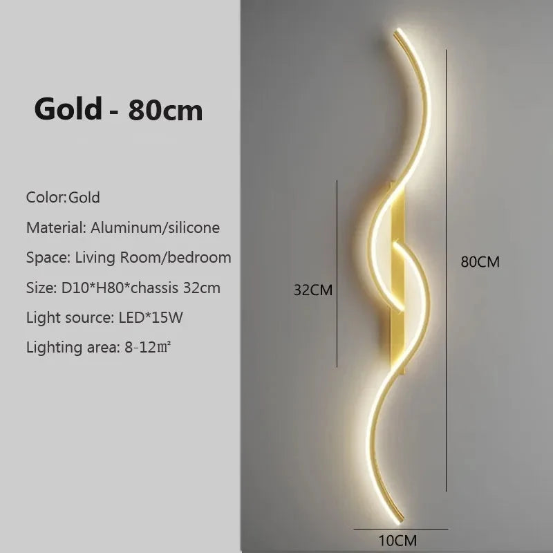 Modern LED Wall Lamp Minimalist Led Light Bedroom Bedside Long Strip Wall Sconces Living Room