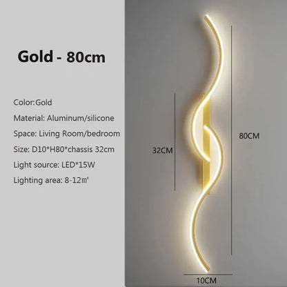 Modern LED Wall Lamp Minimalist Led Light Bedroom Bedside Long Strip Wall Sconces Living Room