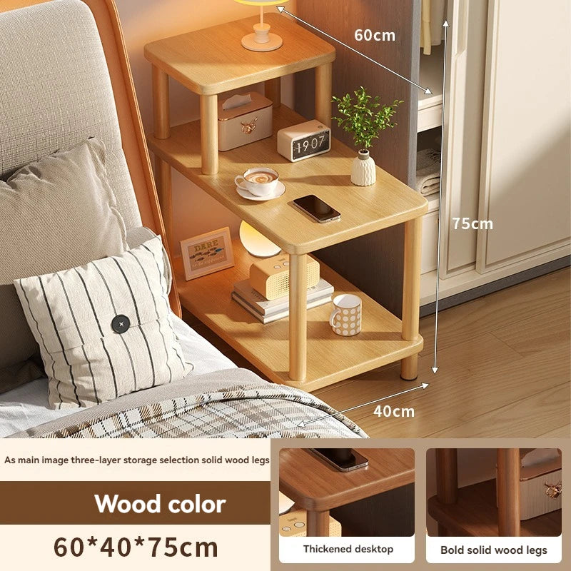 Simple bedroom bedside cabinet, rental room, several households, sofa side shelf, narrow small wooden bedside cabinet