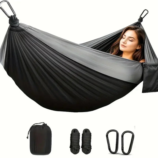Outdoor Camping Hammock Portable Hammock with Tree Straps Lightweight Nylon Parachute Hammock for Travel Hiking Beach