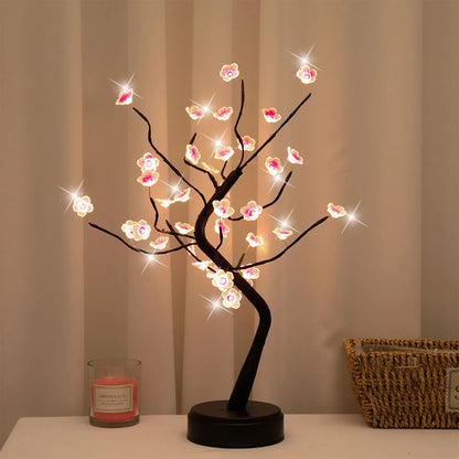 USB/Battery Powered Bonsai Cherry Blossom Table Tree Night Light