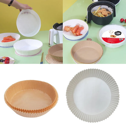 20pcs/Set Air Fryer Disposable Paper Parchment Wood Pulp Steamer