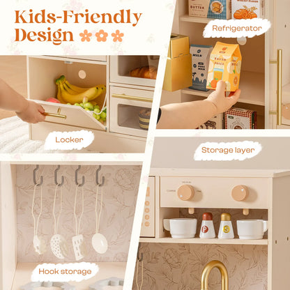 Robotime Robud Kids Wooden Floral Kitchen Play Set