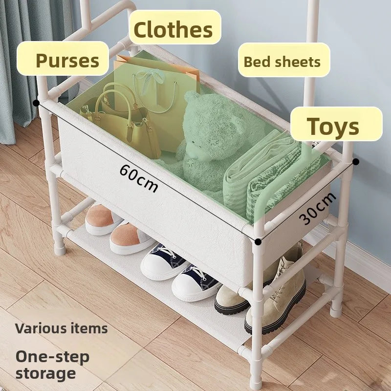Indoor Floor Standing Clothes Drng Ra Bedroom Balcony Overnight Clothes Storage Holder Small Size Dormi Rent