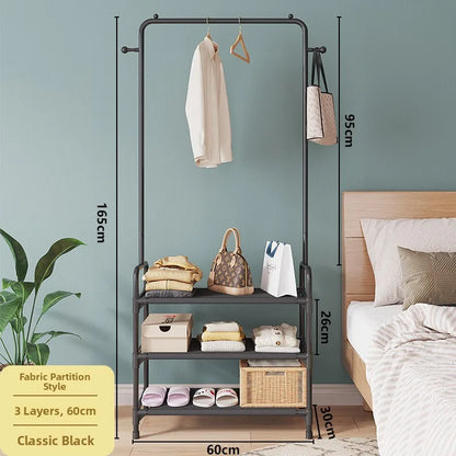 Indoor Floor Standing Clothes Drng Ra Bedroom Balcony Overnight Clothes Storage Holder Small Size Dormi Rent