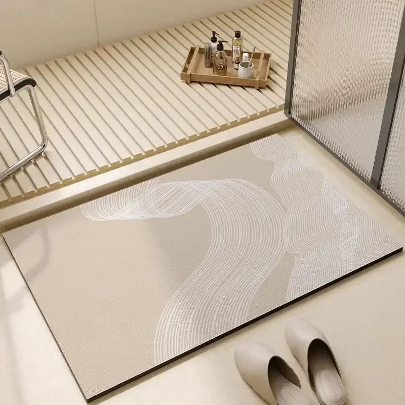 Bathroom Carpet,Absorbent Diatom Mud Floor Mat, Non-Slip Bath Rug, Toilet Doormat, Quick Drying Area Rugs 욕실 카펫
