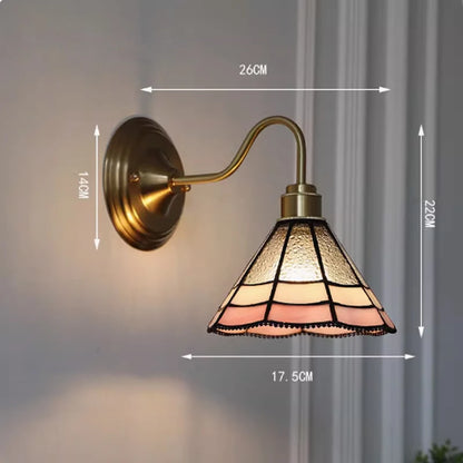 Bedroom headboard Tiffany living room background wall light light luxury Nordic American retro corridor corridor all copper wall
