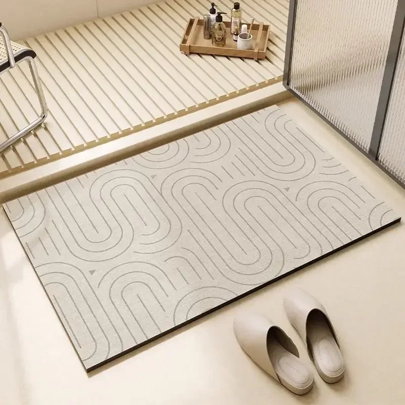 Bathroom Carpet,Absorbent Diatom Mud Floor Mat, Non-Slip Bath Rug, Toilet Doormat, Quick Drying Area Rugs 욕실 카펫