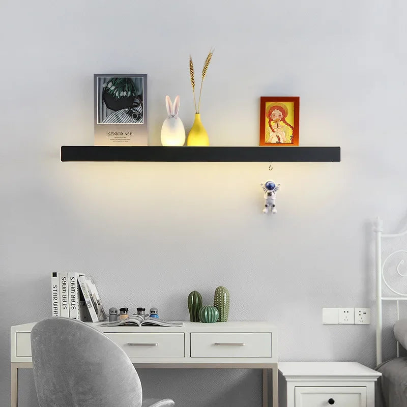 Bedroom Headboard Shelf Wall Light Nordic Modern Simple Long Strip Living Room Home Decor LED Lights Sofa Background Wall Lamp