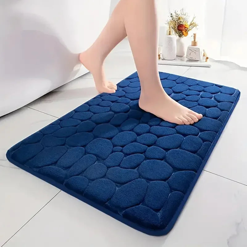 Non-Slip Cobblestone Embossed Bathroom Mat