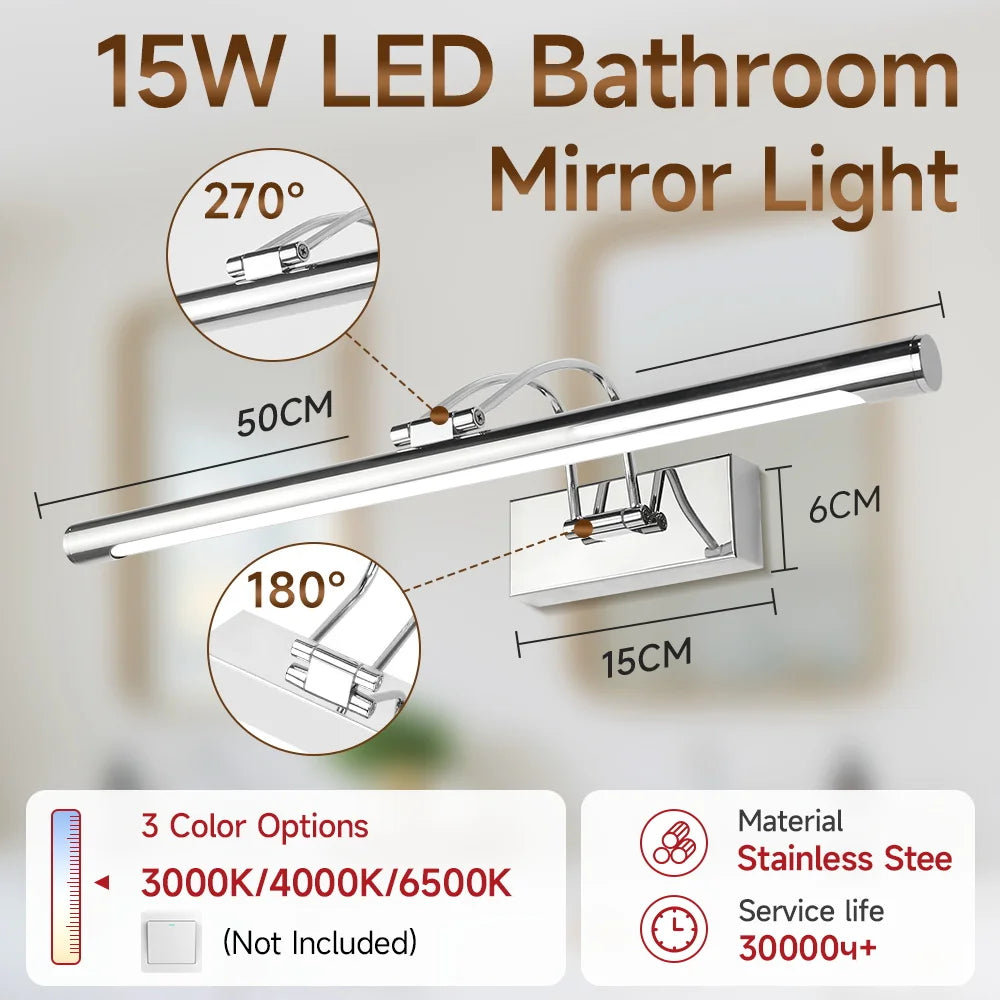 Wall Lamp Bathroom Mirror Light Led Waterproof For Make-up Modern Home Decoration Indoor Vanity Mirror Lamp Wash Basin Lighting