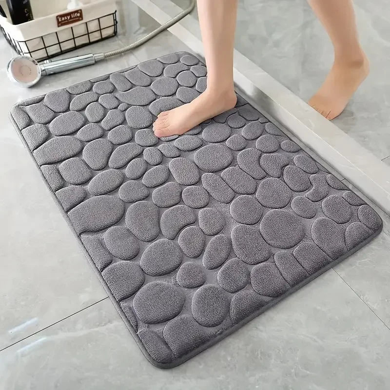 Non-Slip Cobblestone Embossed Bathroom Mat