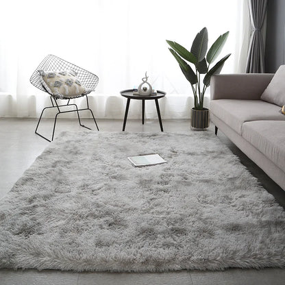 Soft Velvet Gray Carpet Plush Anti-Slip Rug