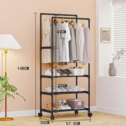 Double Pole Clothes Hanger Floor Standing