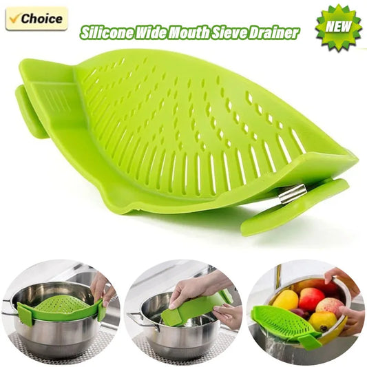 Universal Silicone Pot Edge Drainer Kitchen Clip-on Pan Pot