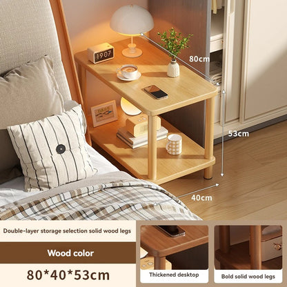 Simple bedroom bedside cabinet, rental room, several households, sofa side shelf, narrow small wooden bedside cabinet