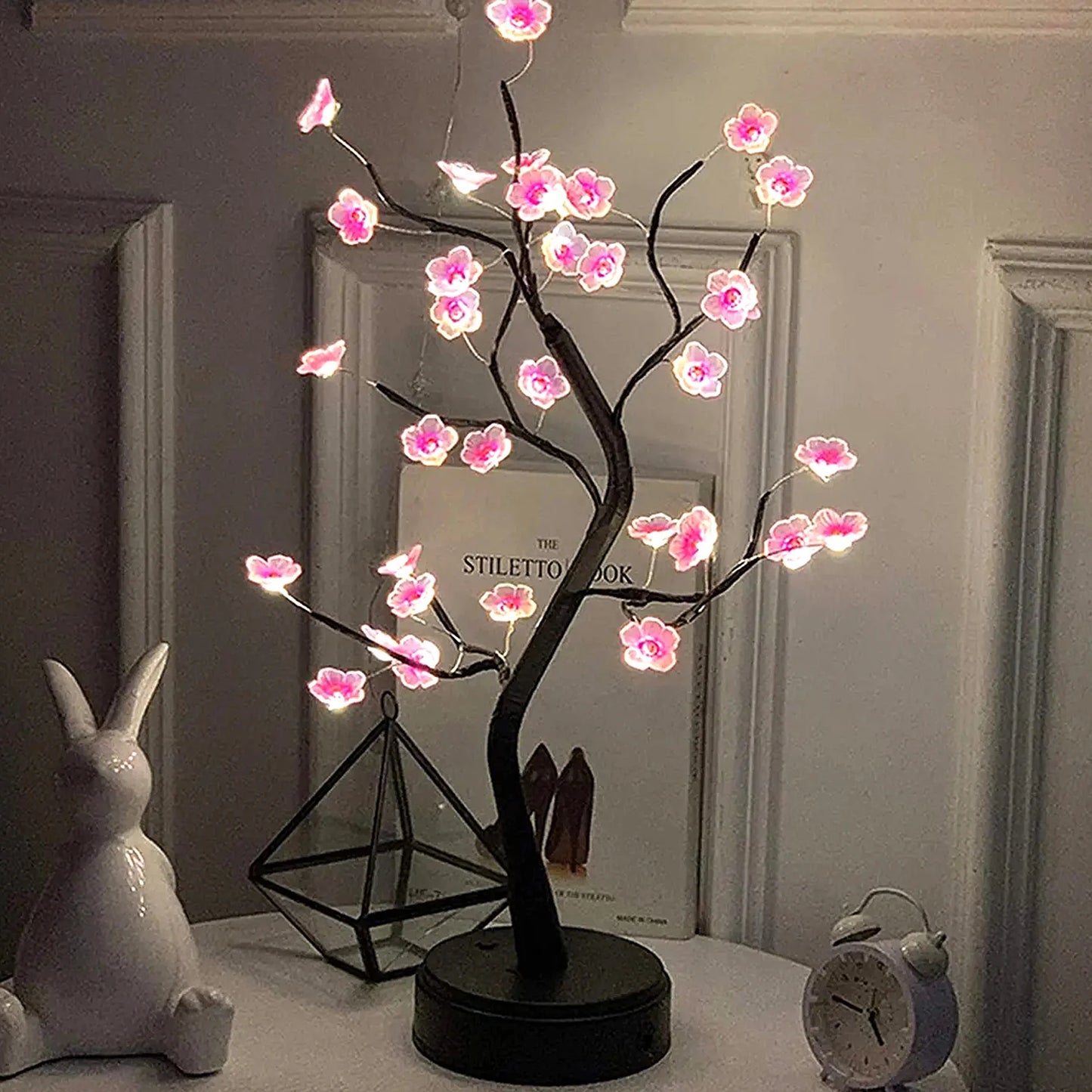 USB/Battery Powered Bonsai Cherry Blossom Table Tree Night Light