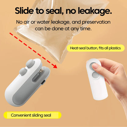 Mini Bag Sealer 2 in 1 Electric Mini Heat Bag Sealing Plastic Food Sealer Clip Bag