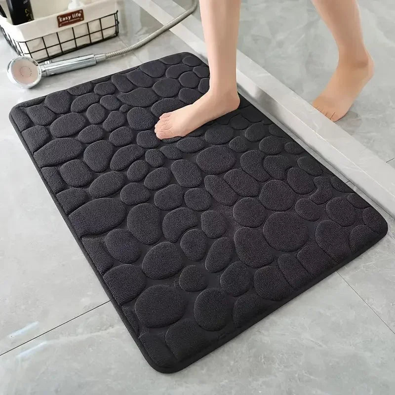 Non-Slip Cobblestone Embossed Bathroom Mat