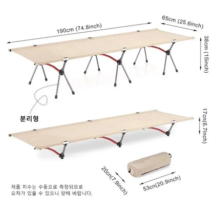 Camping Cot Outdoor Exquisite Camping Folding Bed Lightweight and Portable Car Picnic High and Low Dual-use Durable Marching Bed