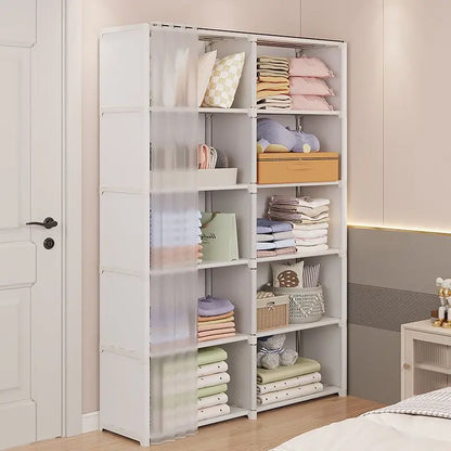 Dustproof Wardrobe Multipurpose Metal Storage Rack