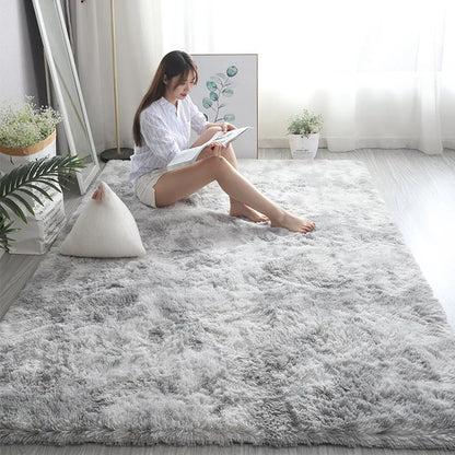 Soft Velvet Gray Carpet Plush Anti-Slip Rug