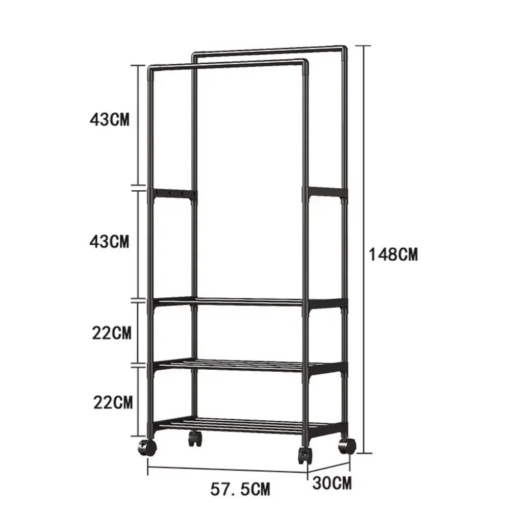 Double Pole Clothes Hanger Floor Standing