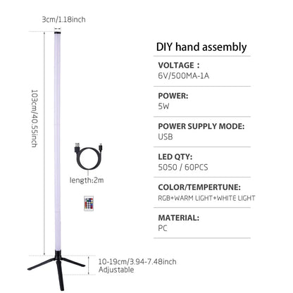 LED Floor Lamp Living Room RGB+WW+CW for Room Decoration USB Power Supply Nordic Houses Decoration RGB Atmosphere Floor Lights