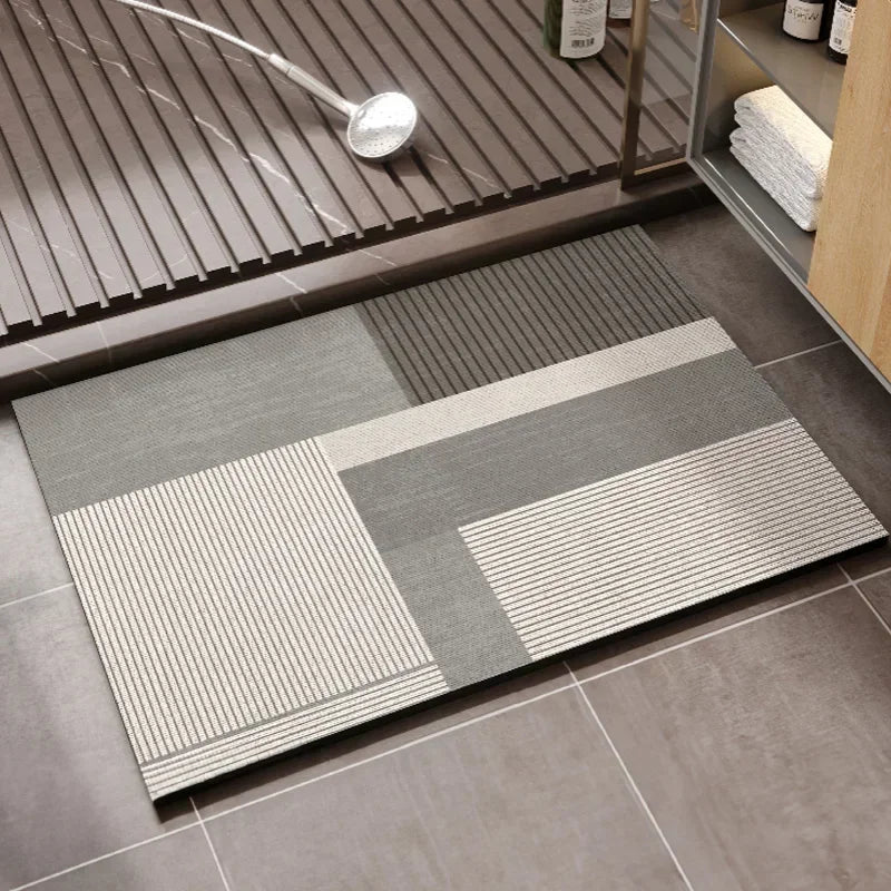 Bathroom Carpet,Absorbent Diatom Mud Floor Mat, Non-Slip Bath Rug, Toilet Doormat, Quick Drying Area Rugs 욕실 카펫