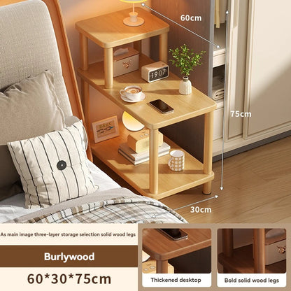Simple bedroom bedside cabinet, rental room, several households, sofa side shelf, narrow small wooden bedside cabinet
